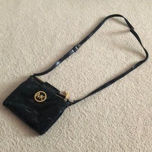 Michael Kors Black Snakeskin Crossbody
